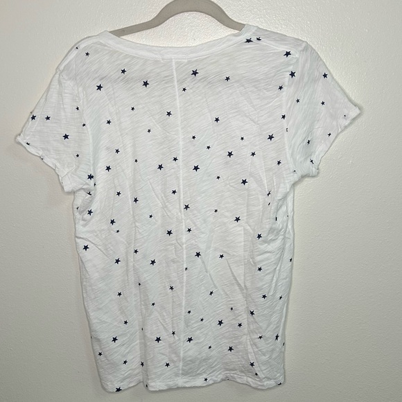 Goldie White Star Print V-Neck Women's Top - Picture 6 of 6